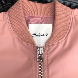 Madewell dusty pink bomber jacket, size small